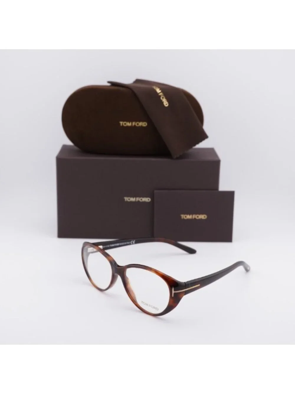 Tom Ford FT5245 052 Eyeglasses Dark Havana 53mm Oval Frame
